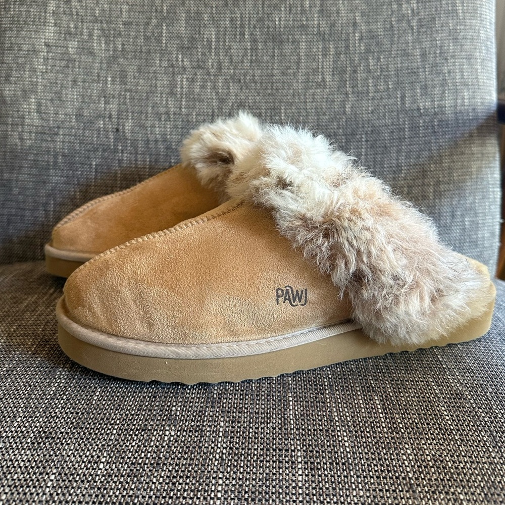 PAWJ California Faux Suede Vegan Fur Lined Slippers